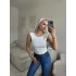 Sırt Dekolte Crop - BEYAZ
