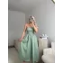 Smock Detay Straplez Midi Elbise - YEŞİL