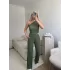 Tek Omuz Crop & Pantolon Takım - YEŞİL