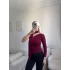 Tek Omuz Şal Detaylı Bluz - BORDO