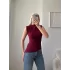 Vatkalı Asimetrik Bluz - BORDO