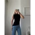 Vatkalı Asimetrik Bluz - SİYAH