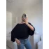 Yarasa Oversize Bluz - SİYAH