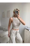 Halter Fitilli İkili Takım - BEJ