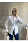 Arkası Bağlamalı Belden Bağlamalı Gömlek - BEYAZ