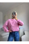 Crop Basic Sweat - PEMBE