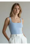 Halter Çıtçıtlı Bodysuit - MAVİ