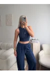 Halter Fitilli İkili Takım - LACİVERT
