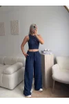 Halter Fitilli İkili Takım - LACİVERT