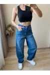 Kemer Toka Detay Baggy Jean | KOYU MAVİ
