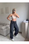 Kemer Tokalı Baggy Jean - ANTRASİT
