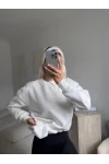 Oversize Basic Sweat - BEYAZ