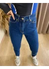 Yüksek Bel Mom Jean- MAVİ