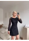 Elegance Dantel Elbise - SİYAH