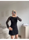 Elegance Dantel Elbise - SİYAH