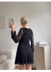 Elegance Dantel Elbise - SİYAH