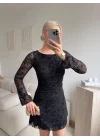Elegance Dantel Elbise - SİYAH