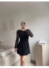 Elegance Dantel Elbise - SİYAH