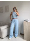 Halter Fitilli İkili Takım - MAVİ
