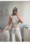 Halter Fitilli İkili Takım - BEJ