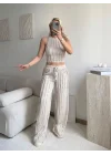 Halter Fitilli İkili Takım - BEJ