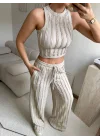 Halter Fitilli İkili Takım - BEJ