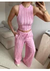 Halter Fitilli İkili Takım - PEMBE