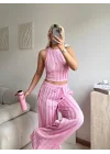 Halter Fitilli İkili Takım - PEMBE