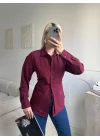 Arkası Bağlamalı Belden Bağlamalı Gömlek - BORDO