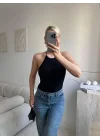 Sırt Dekolte Bodysuit - SİYAH