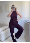 Dik Yaka Asimetrik Bluz Takım - MÜRDÜM