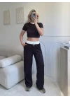 Biyeli Crop & Pantolon Takım - KAHVE