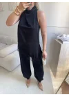 Dantel Detay Bluz Pantolon Takım - SİYAH