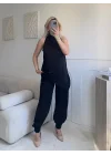 Dantel Detay Bluz Pantolon Takım - SİYAH