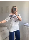 Kayık Yaka Mershi Tshirt - BEYAZ