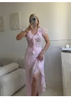 Volanlı Dantel İkili Takım - PEMBE