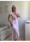 Volanlı Dantel İkili Takım - PEMBE