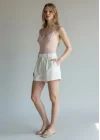 Askılı Biyeli Bodysuit - PEMBE