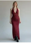 Bel Korse Maxi Elbise - BORDO