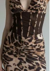 Bel Korse Maxi Elbise - LEOPAR