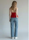 Boyundan Geçmeli Aksesuar Crop - KIRMIZI