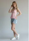 Boyundan Geçmeli Aksesuar Crop - PEMBE