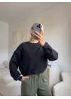 Crop Basic Sweat - SİYAH