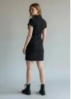 Düğmeli Denim Elbise