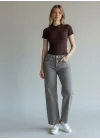 Fermuar Detay Bodysuit - KAHVE