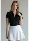 Fermuar Detay Bodysuit - SİYAH