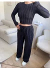 Fitilli Ters Dikiş İkili Takım - SİYAH