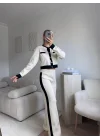 Garnili Bomber Crop & Pantolon Takım - EKRU