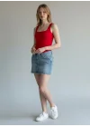 Halter Çıtçıtlı Bodysuit - KIRMIZI