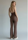 Halter Crop Pantolon Takım - KAHVE